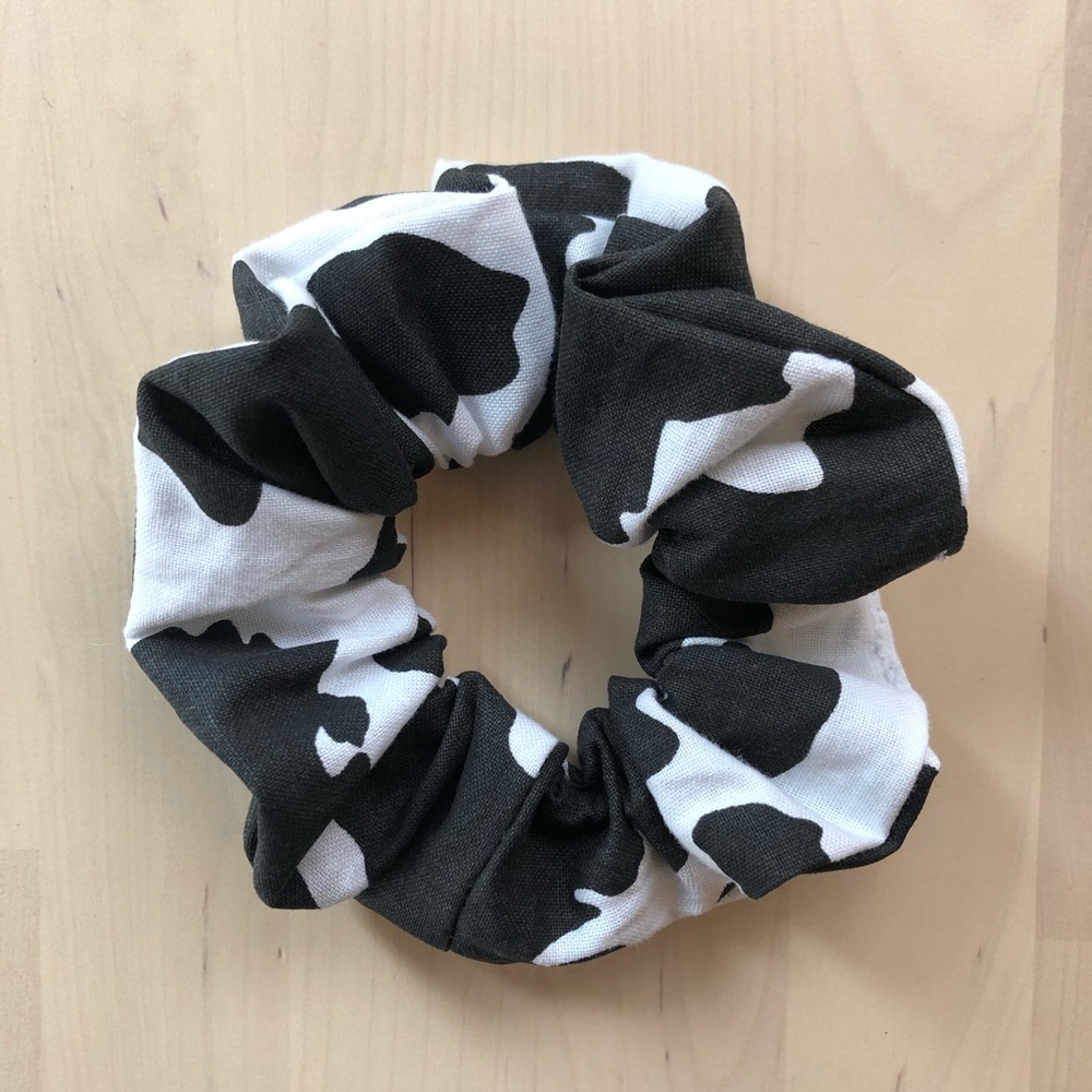 Cow Print Cotton Scrunchie Hair Tie DIY Handmade
